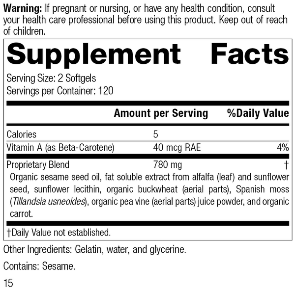 Chlorophyll Complex™, 240 Softgels, Rev 14, Supplement Facts