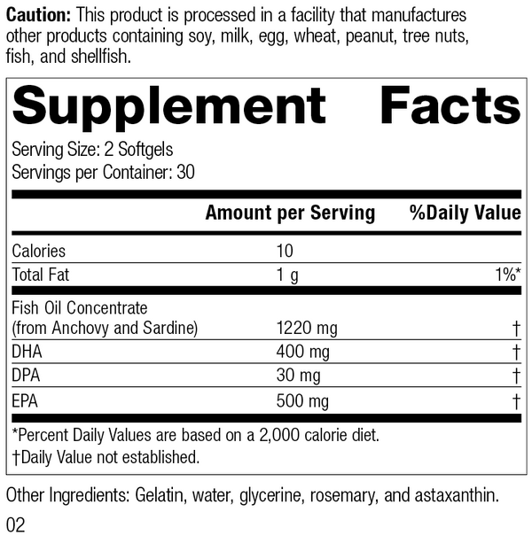 Olprima™ EPA|DHA, 60 Softgels, Rev 02 Supplement Facts