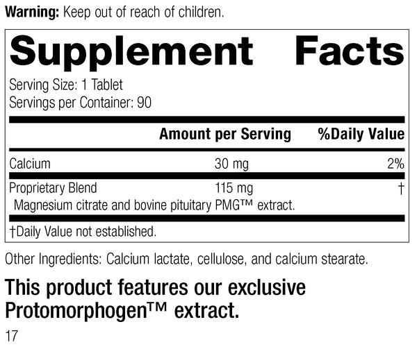 Pituitrophin PMG®, 90 Tablets, Rev 17 Supplement Facts