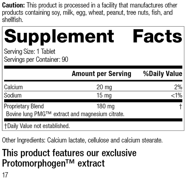 Pneumotrophin PMG®, Rev 16 Supplement Facts