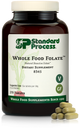 An image of a bottle of Whole Food Folate, next to 6 tablets. 