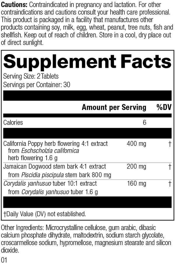 Nervagesic, Rev 01 Supplement Facts